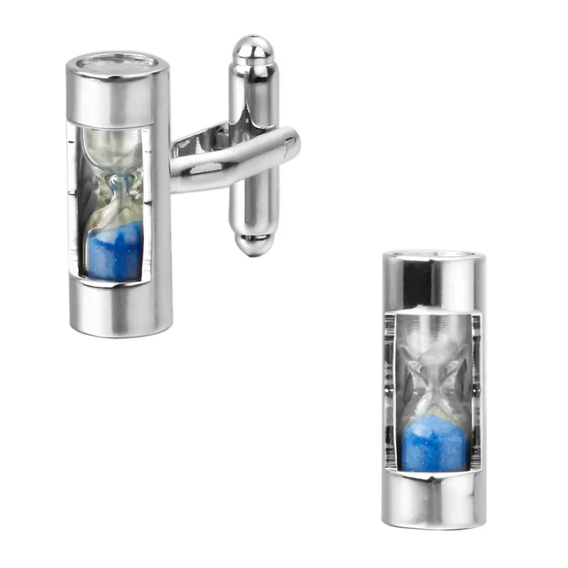 Men's Shirts Cufflinks Highquality Copper Material Silvery Blue Time