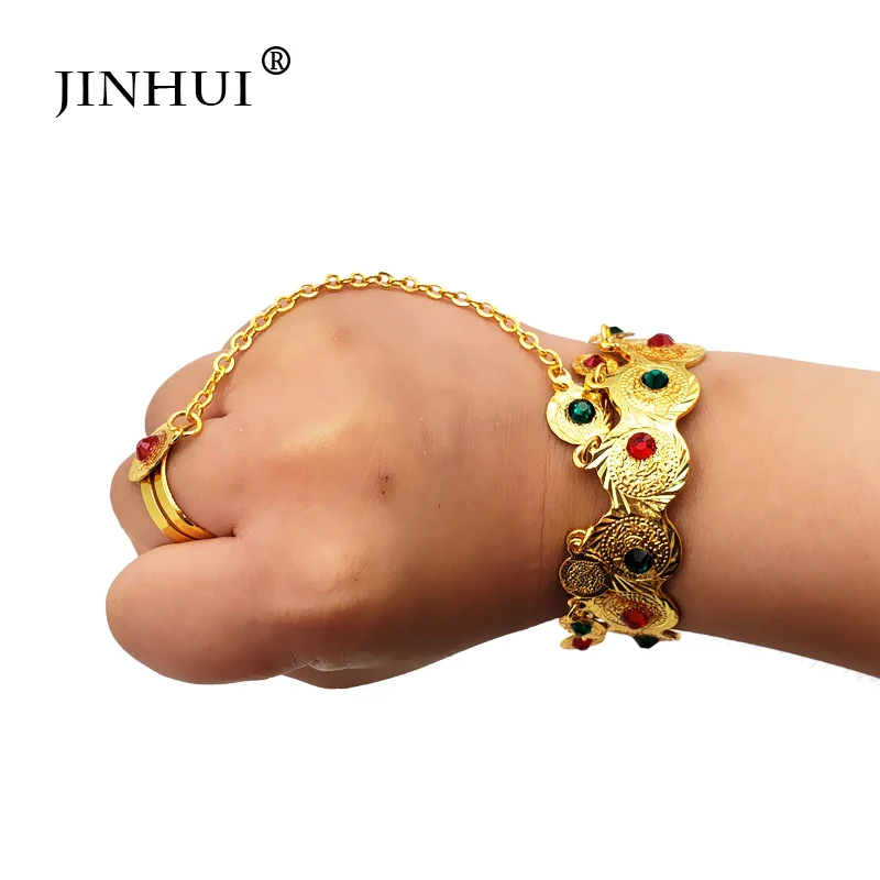 24k золотые медные браслеты для маленьких девочек Дубай индийские ювелирные изделия браслет кольцо для мальчиков детские африканские подарки подарок на день рождения браслет