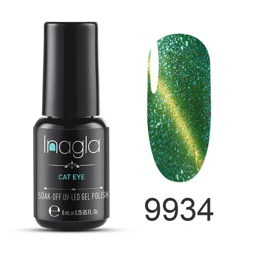 Inagla 3D магнитный лак для ногтей 8 мл кошачий глаз лак для ногтей магнитный лак для ногтей Базовое покрытие верхнее покрытие - Цвет: 9934