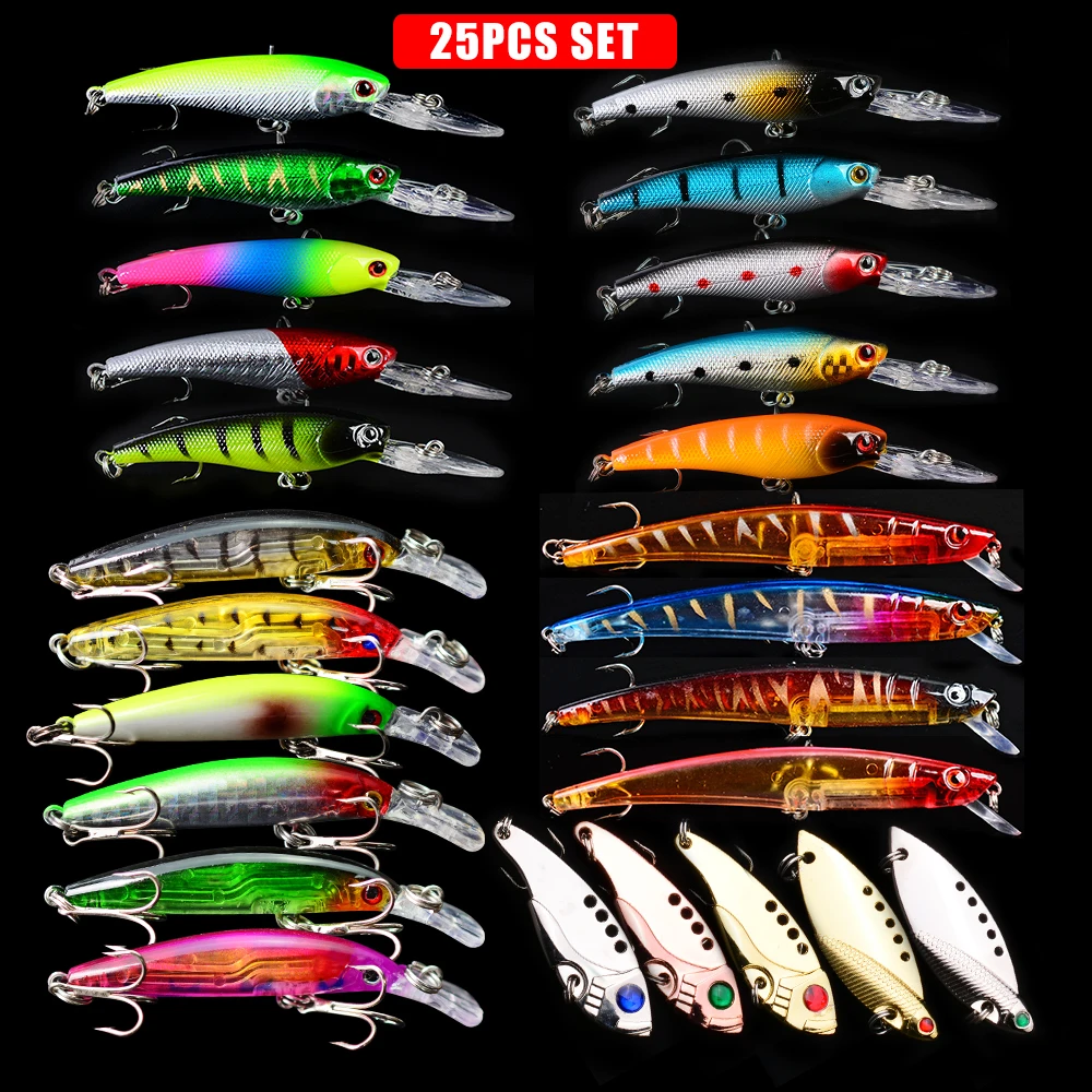 Spoon Fish Fishing Lure Mix Size Hard Minnow Bait Spoon Wobbler Hard