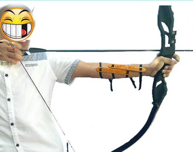 

New Adjustable Archery Bamboo Arm Guard Protection Safe Guard For Hunting Bow And Arrows Free Shipping