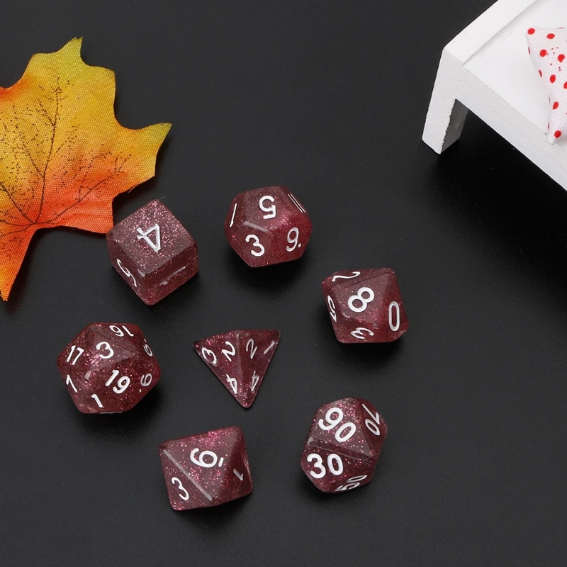 1 Набор/7 шт мерцающие многогранные кости для Pathfinder D20 D12 2xD10 D8 D6 D4 высокое качество