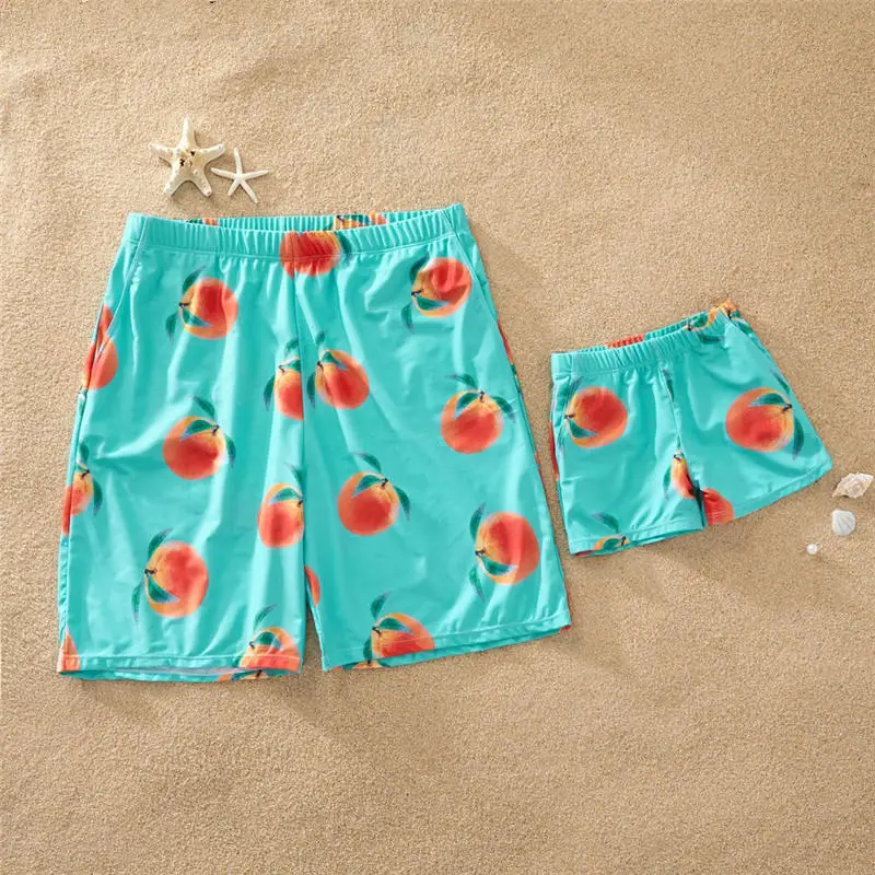 NASHAKAITE-Family-Swimwear-Summer-Peach-Print-Beachwear-Mom-and-Daughter-Swimwear-Men-boys-Beach-Shorts-Mommy (1)