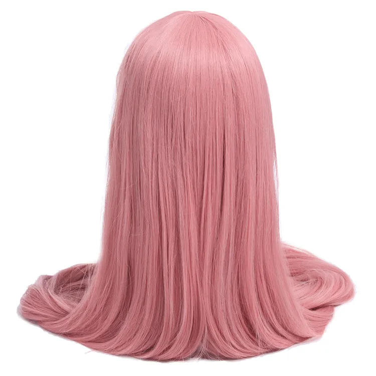 L-email парик, 60 дюймов, 150 см, длинные женские парики для косплея, 7 цветов, прямые, бежевые, черные, светлые, синтетические волосы, Perucas, парик для косплея - Цвет: Pink