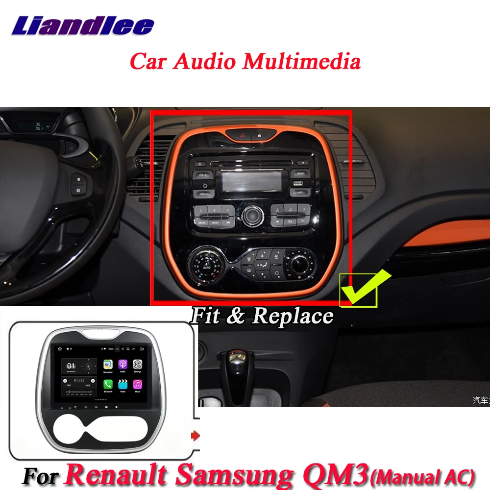 Perfect Liandlee Car Android System For Renault Samsung QM3 Manual AC Radio BT GPS Navi MAP Navigation Screen Multimedia NO DVD Player 10
