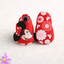 Новинка года; модная детская обувь с Микки Маусом; сезон осень-зима; обувь для маленьких девочек; обувь для малышей 0-18 месяцев; обувь для первых шагов