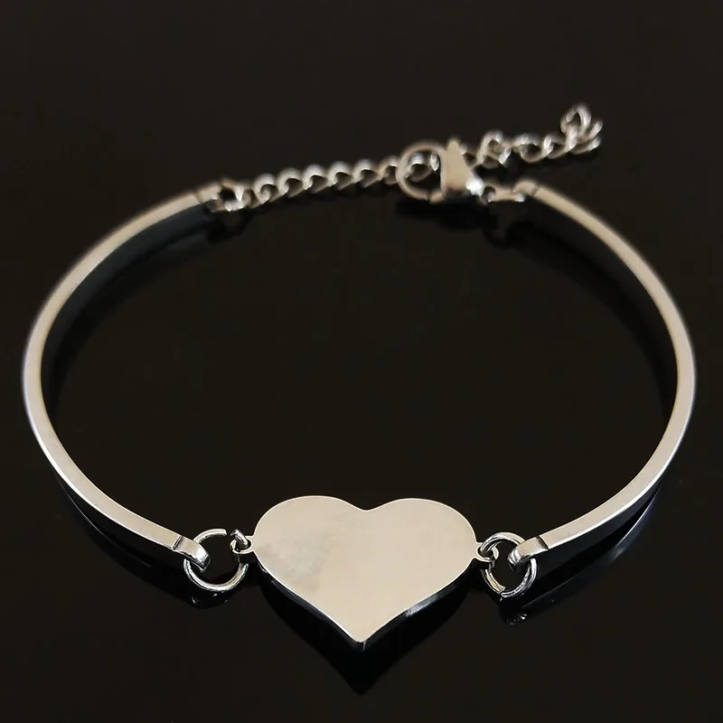 Мода Сердце лошадь браслет из нержавеющей стали для женщин серебряные цветные браслеты и браслеты ювелирные изделия браслет на манжет B18332