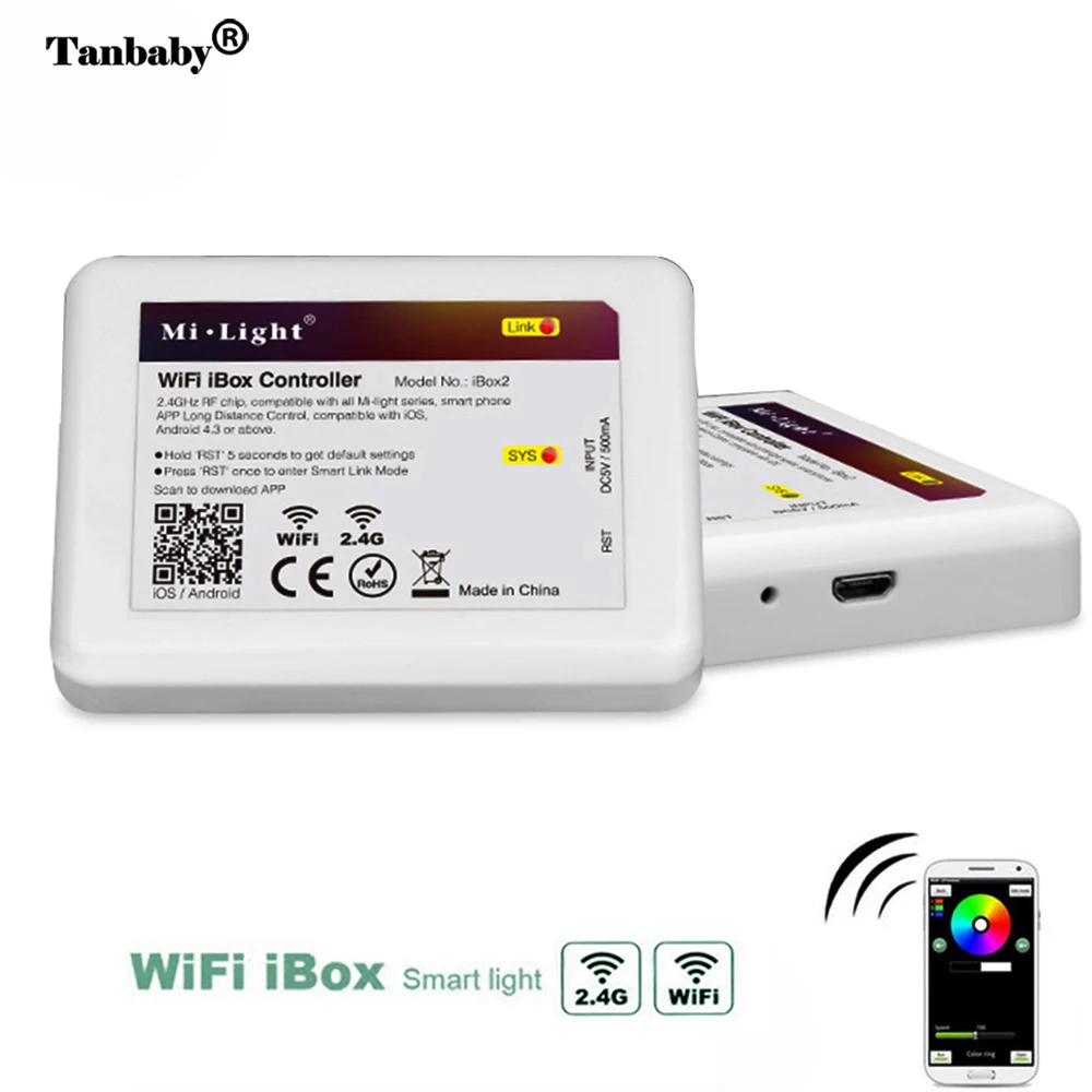 Tanbaby New DC5V Mi.light Wifi IBox Controller Match With IOS/Andriod System Wireless APP Control For CW WW RGB Strip Bulb Lamp