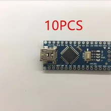 10 шт Продвижение Funduino Nano 3,0 Atmega328 контроллер Совместимость совета для Arduino модуль PCB развитию без USB
