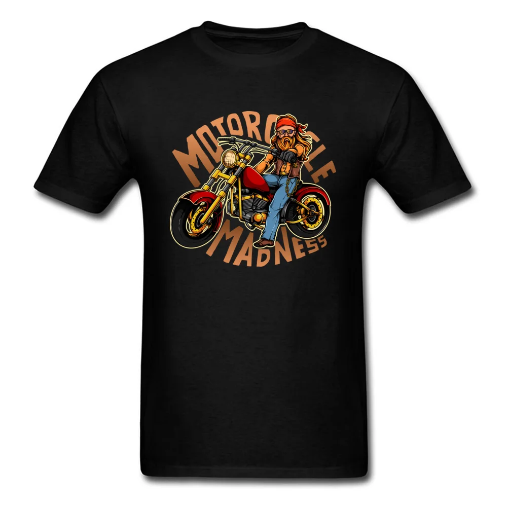 Motorcycle Madness 100% Cotton Adult Short Sleeve Tops T Shirt Design Summer Autumn T-Shirt Slim Fit Crewneck Clothing Shirt Motorcycle Madness black