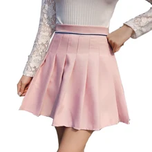 Розовые плиссированные юбки женские летние весна корейский Женская юбка А. А. Симпатичные мини-юбки для женщин