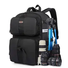 SINPAID Multifunctional DSLR SLR Camera Backpack Large Space Waterproof Photography Accessories Bag Color Black Blue and Orange