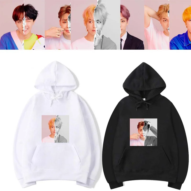 

Bangtan boys group nummber photo printed Hoodie Sweatershirt Hooded Pullover Plus Cashmere Hoody korean version fashion hoody