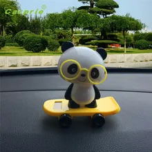 Горячая желтая Милая панда на солнечных батареях танцы животных качающиеся анимированные поплавок Танцующая Игрушка Декор автомобиля подарок Jul 31