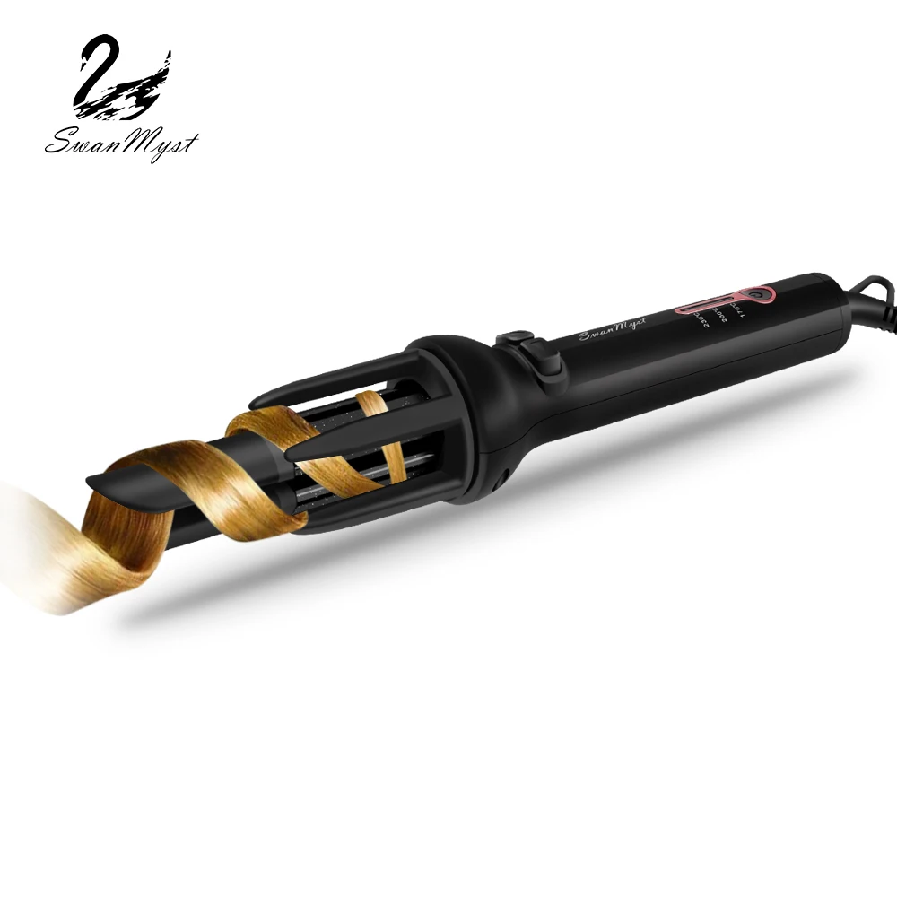 SwanMyst カーリング鉄、自動ヘアカーラーセラミックプロフェッショナル自動杖カーリング鉄、 28 ミリメートルインチバレル、デュアル電圧
