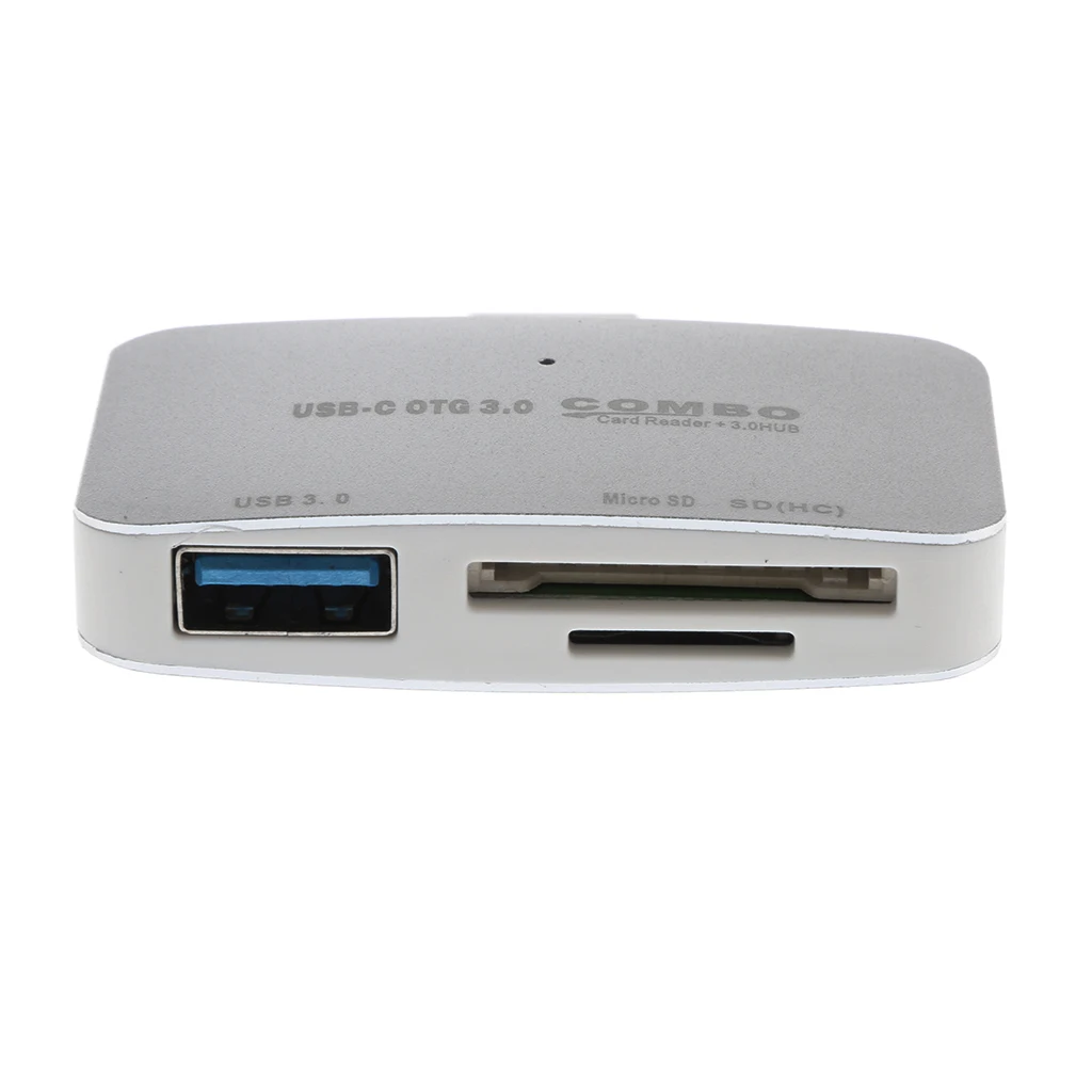 Dovewill USB3.0 Micro USB Combo USB HUB Card Reader with OTG for TF/SD Laptop Silver