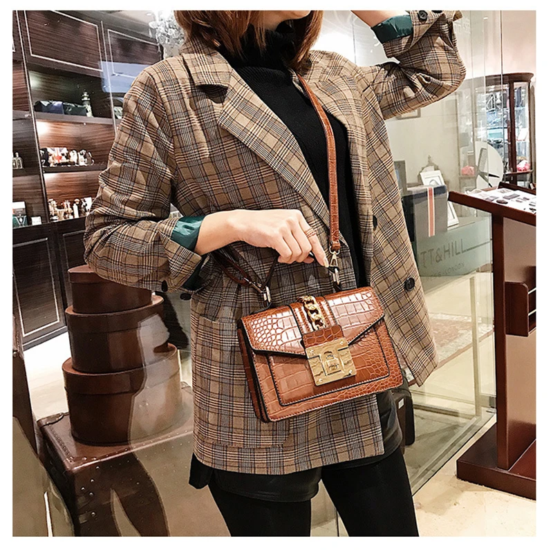 New Retro Fashion Women Handbag Stone Pattern Quanlity PU Leather Small Square Shoulder Bags Messenger Female Purse Bag SS3516 (9)