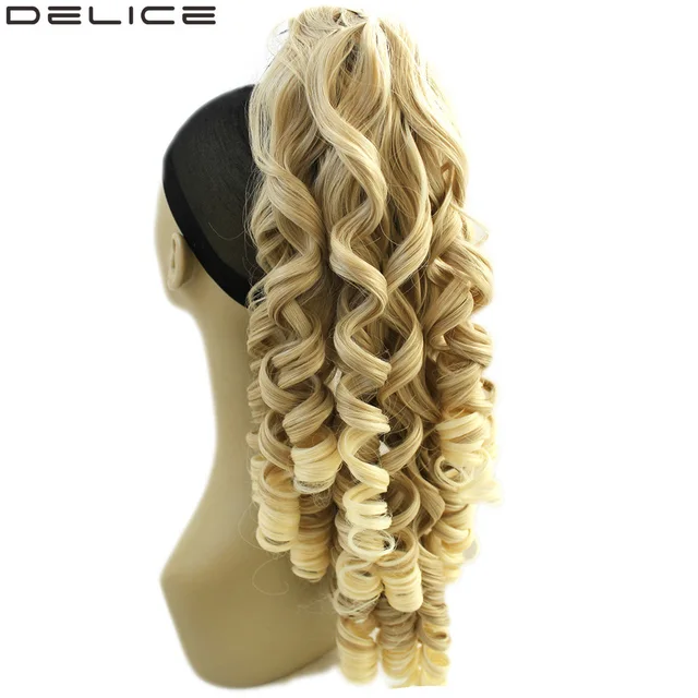 Best Price Delice 24" Clip In Long Blonde Curly Claw Ponytail High Temperature Fiber Synthetic Ponytails Hair Extensions Pieces 180g/pc Best Price Delice 24" Clip In Long Blonde Curly Claw Ponytail High Temperature Fiber Synthetic Ponytails Hair Extensions Pieces 180g/pc