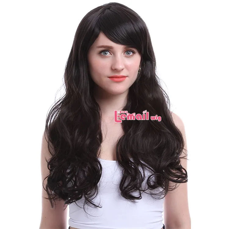 L-email парик новое поступление женские парики 5 цветов 60 см длинные волнистые, устойчивые к нагреву синтетические волосы Perucas Косплей парик для женщин