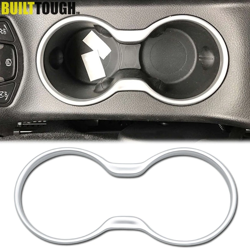 

For Jeep Compass 2017 2018 Chrome Water Cup Holder Drink Center Console Surround Cover Trim Bezel Insert Molding Car Styling