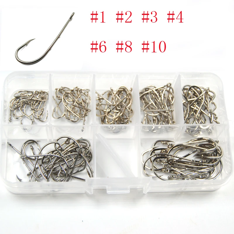 [140pcs/Set] Size7110 Combo Bream/Plaice Bait Holder Hooks Long