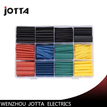 

530pcs/set Heat Shrink Tubing Insulation Shrinkable Tube Assortment Electronic Polyolefin Ratio 2:1 Wrap Wire Cable Sleeve Kit