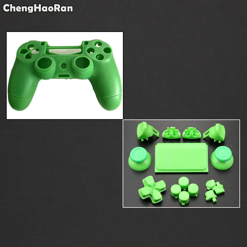 ChengHaoRan для sony PS4 Pro 4,0 контроллер JDS-040 JDM-040 крышка Передняя Задняя жесткая верхняя оболочка чехол с кнопка ABXY набор - Цвет: Green