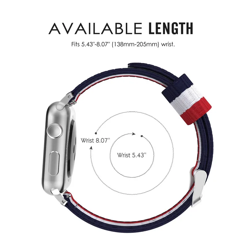 Fashion Sport Nylon Watch Strap For Apple Watch Band 42mm 38mm Adjustable Replacement Wrist Watch Band For iWatch Series 1 2 3 Fashion Sport Nylon Watch Strap For Apple Watch Band 42mm 38mm Adjustable Replacement Wrist Watch Band For iWatch Series 1 2 3