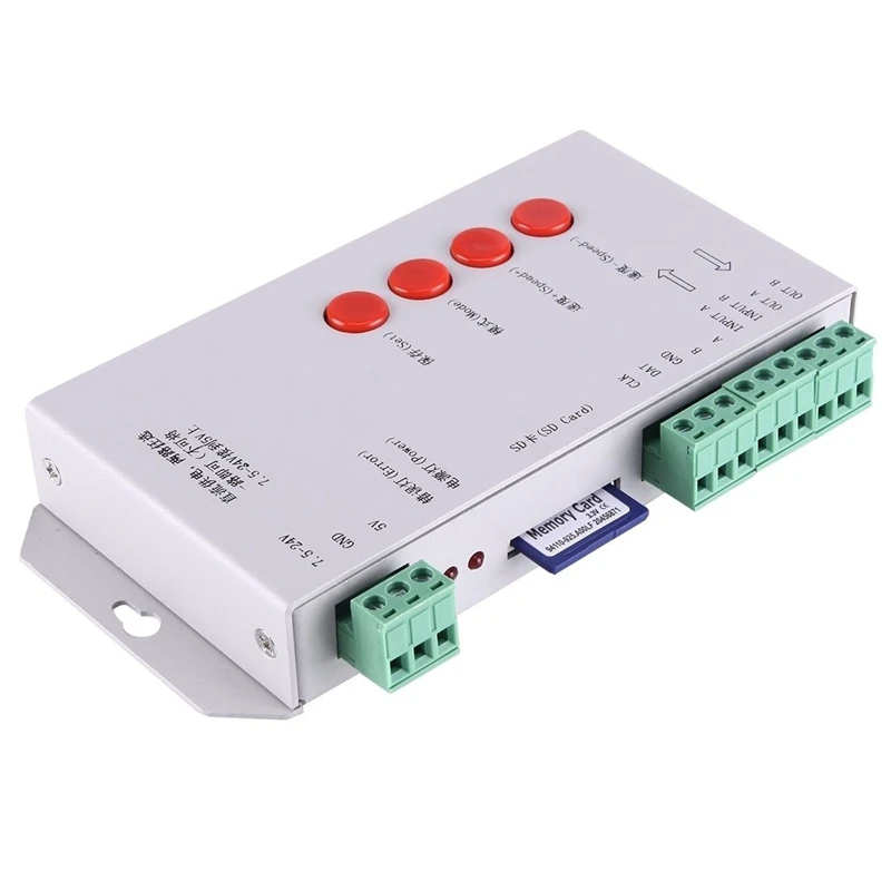 WONLUKIY T-1000S SD карты WS2801 WS2811 WS2812B LPD6803 светодиодный 2048 1903 Пиксели контроллер DC5~ 24V T-1000S DMX 512 RGB контроллер