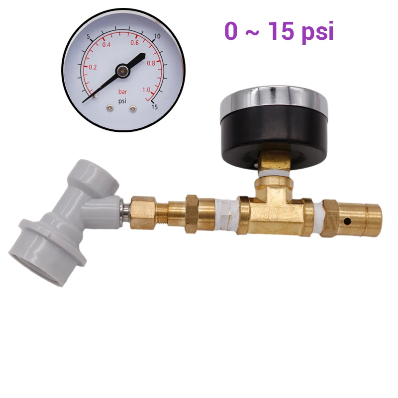 Price Ball Lock Spunding Valve with Gauge Adjustable Pressure Relief Valve Assembly with Gauge Beer Brewing Equipment