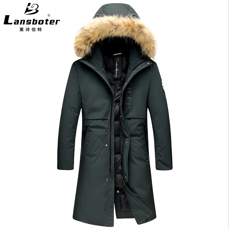 

Men 'S Winter Coat Korean Students' Personality Cotton Leisure Large Size Jacket lansboter down Jacket Male Long New Style