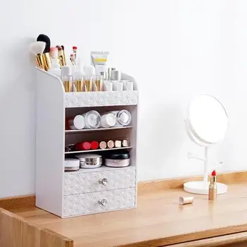 

Desktop organizer box for Office Desktop Stationery box pen holder makeup organizer Lipstick holder brushes storage Box