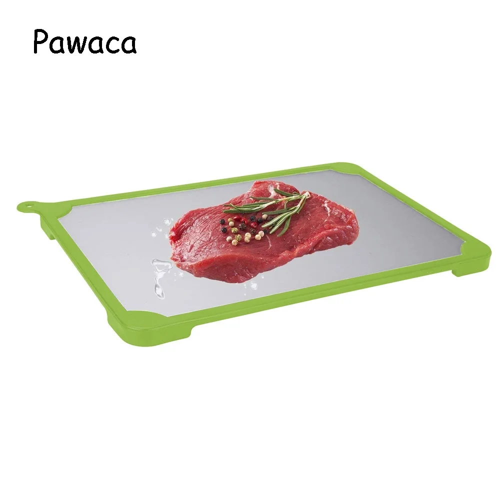 Pawaca Small Fast Defrosting Meat Tray Frozen Food Meat Rapid Thawing Tray Freezing Meat Food Defroster Fish Board Kitchen Tools