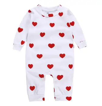 

4pcs/lot Infant Baby Romper Kids Onesie Child Love heart Autumn Clothing jumpsuit 0-12M sylvia sis