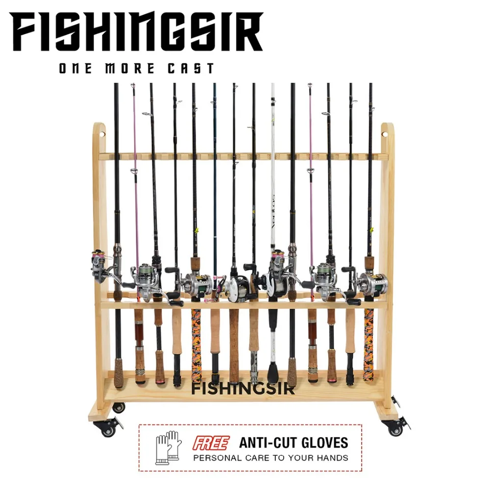 Buy FISHINGSIR Fishing Rod Rack 28 Wood Rod Holder
