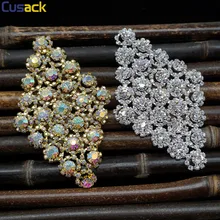 High-grade Crystal for Dress Garments Applique Sewing on 4.2*2.6 inches Diamond Silver Gold AB Flatback Motif Rhinestones Trim Arts High-grade Crystal for Dress Garments Applique Sewing on 4.2*2.6 inches Diamond Silver Gold AB Flatback Motif Rhinestones Trim Arts