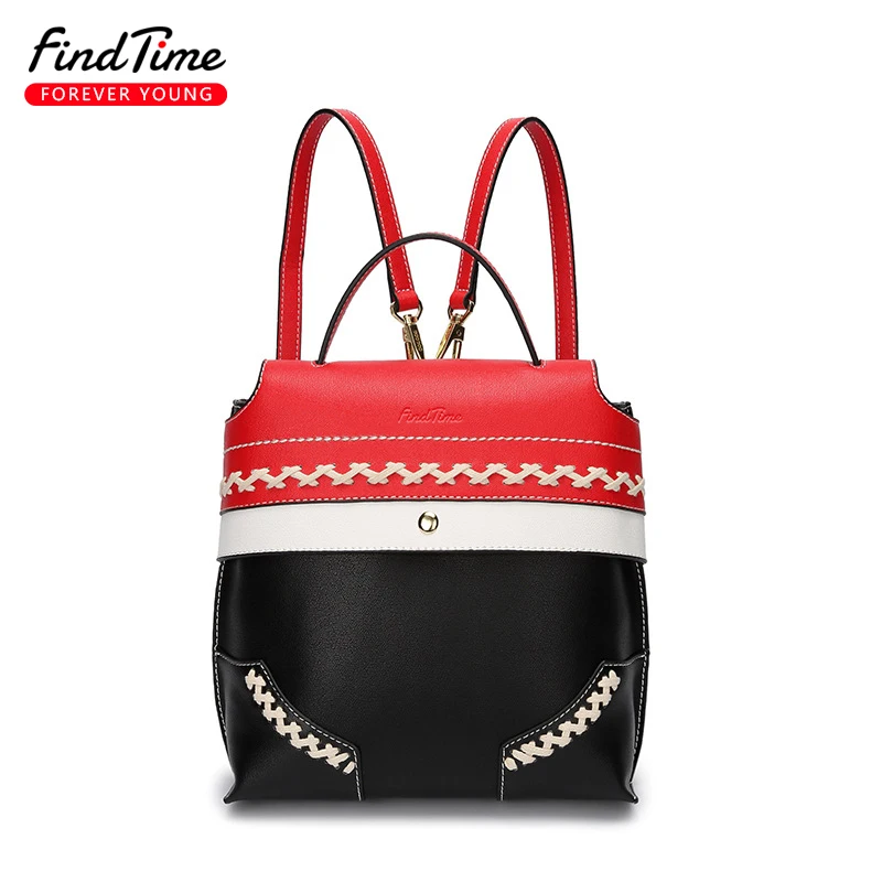 FINDTIME Brand Designer Fashion Woman Hit Color Shoulder Bag Girl