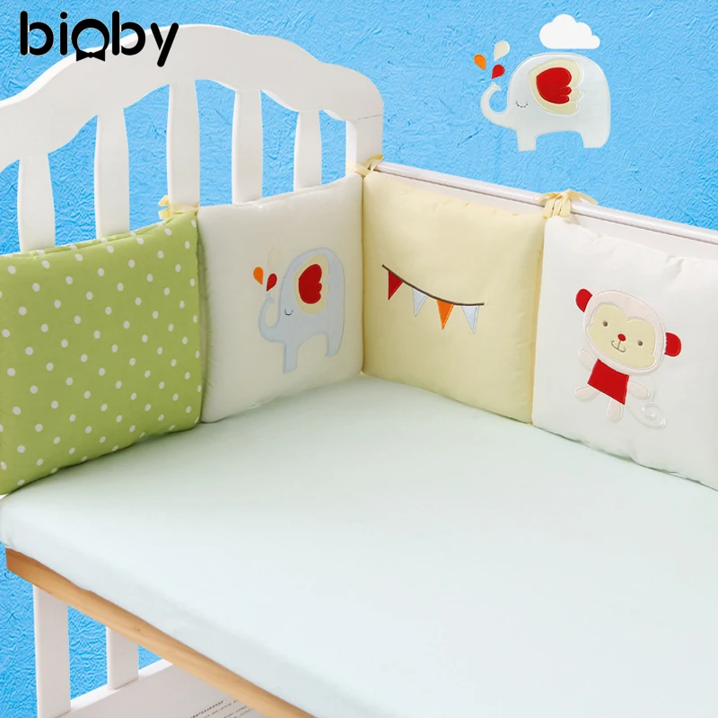 

6pcs Combination Infant Baby Bed Bumper Protector Baby Cushion Crib Bumpers With Squqre Shape For Infant Kids Sleeping Safety