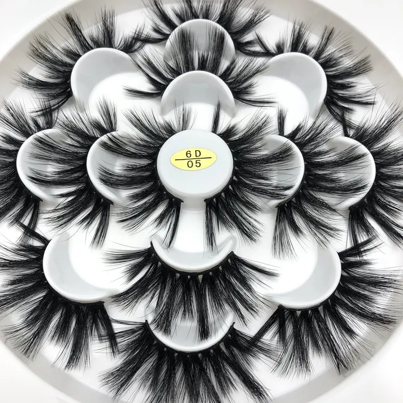 

Buzzme 6D05 25mm lashes 6D faux mink eyelashes dramatic 7 pairs per pack strip false eyelash silk lashes