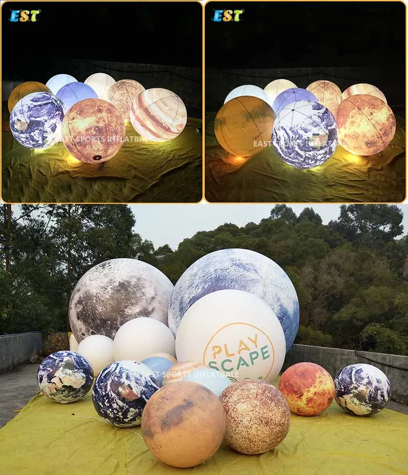 Полный набор надувных воздушных шаров планеты, земля, луна, Юпитер, Сатурн, уран, Нептун, Меркурий, Венера, Марс