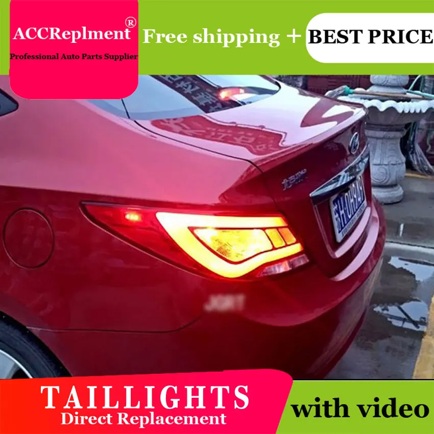 

2PCS Car Styling for Hyundai Accent Taillights 2011-2014 for Accent LED Tail Lamp+Turn Signal+Brake+Reverse LED light