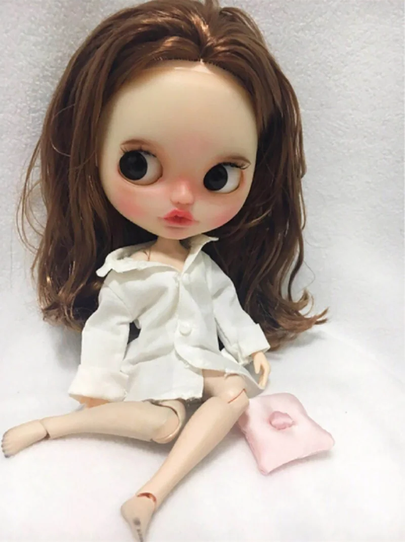1 шт. белая рубашка синие ультра широкие брюки свободные для Blyth Azone s OB24 куклы