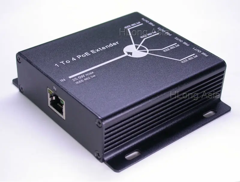 Удлинитель/ретранслятор для ip камер видеонаблюдения Пассивный 4 порта POE IEEE802.3af