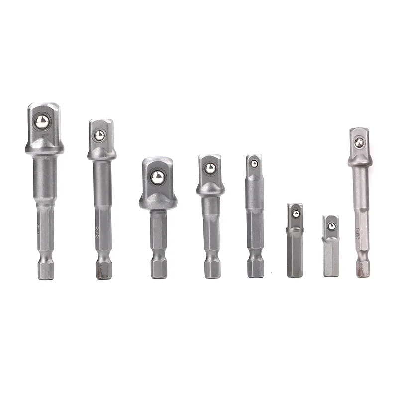 

TUOSEN 3x 8x Drill Socket Adapter for Impact Driver w/ Hex Shank to Square Socket Drill Bits Bar Extension 1/4" 3/8" 1/2 Bit Set