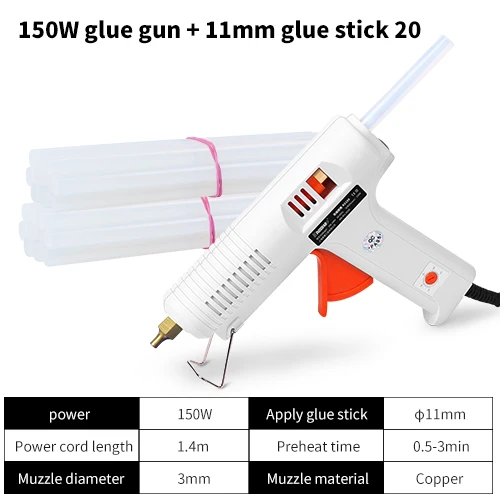 150 Вт промышленный Электрический силиконовой Пистолеты термоклей пистолет Thermo клеевым пистолетом ремонт тепло Инструменты для металл/деревообрабатывающие DIY - Цвет: 150W