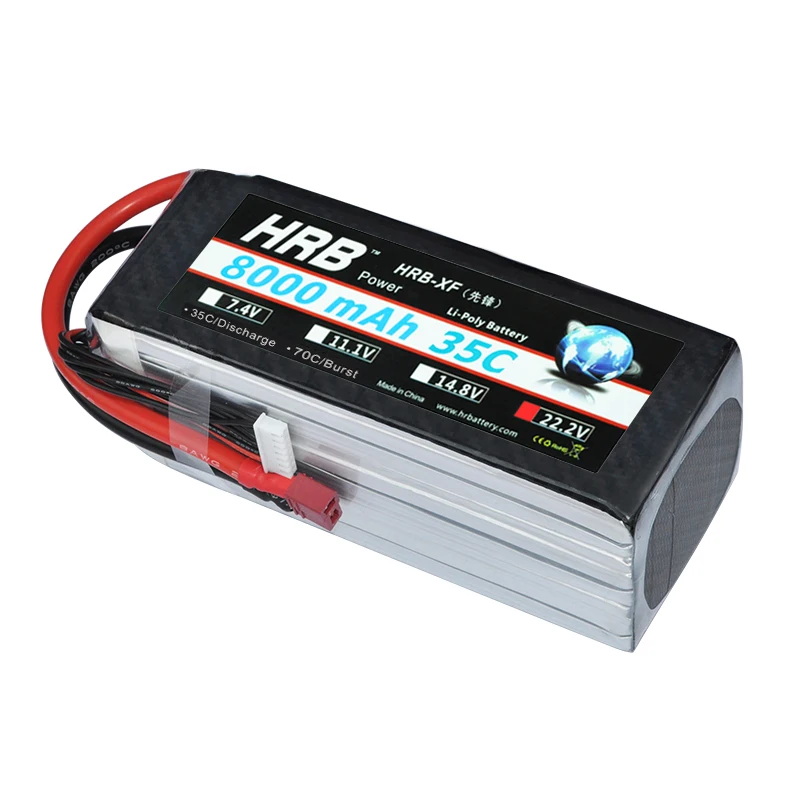 HRB RC Lipo 2S 3S 4S 5S 6S батарея 7 4 V 11 1 14 8 18 5 22 2 8000mAh 35C 70C XT60 вилка для радиоуправляемого