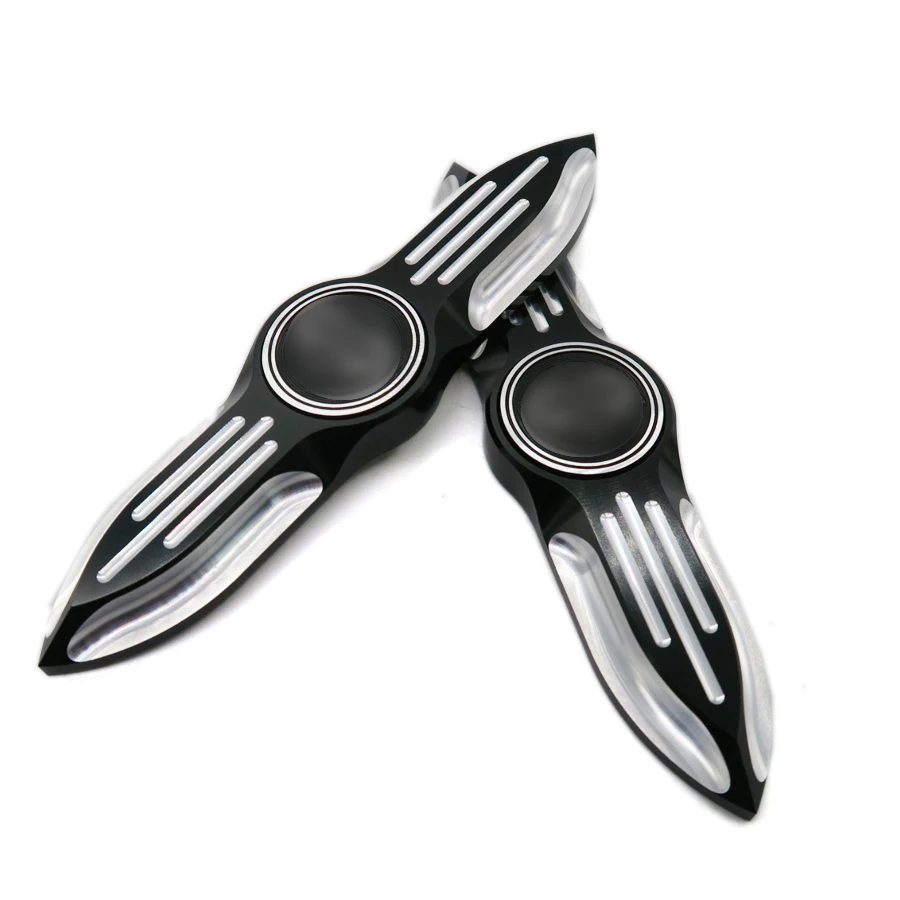 New Motorcycle Black Deep Edge Cut Upper Fork Slider Covers medallions