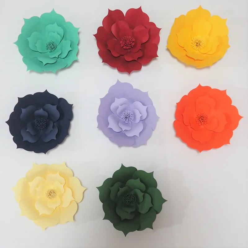 

2 Pieces Half Made Giant Paper Flowers For Showcase Wedding Backdrops Props flores artificiais para decora o 3 Sizes Options