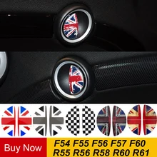2 pçs/lote Bandeira Interior Maçaneta Da Porta Adesivos Decalque Decoração Estilo Do Carro Para Mini Cooper R55 R56 R60 R61 Clubman Compatriota