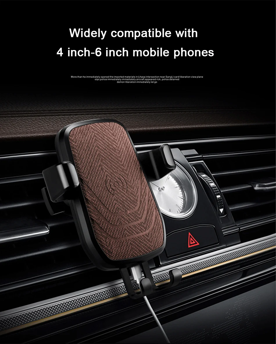 !ACCEZZ 2 in 1 Fast Wireless Charging 10W For iPhone X 7 8 Plus Samsung S7 S8 S9 Sony Z3V ZAV Air Vent Mount Phone Stand Holder (10)
